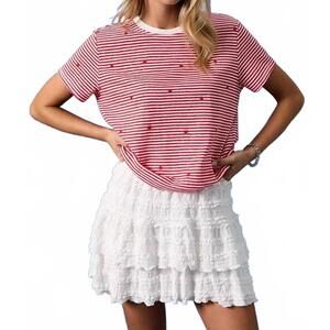 NEW SUNDAY EDITION the eleanor short sleeve top in red